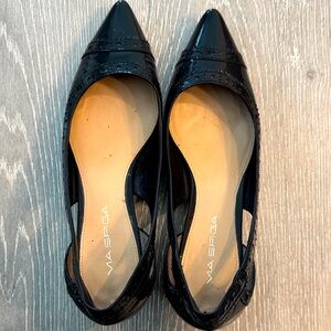 Via Spiga Black Pointed Toe Heels 6M